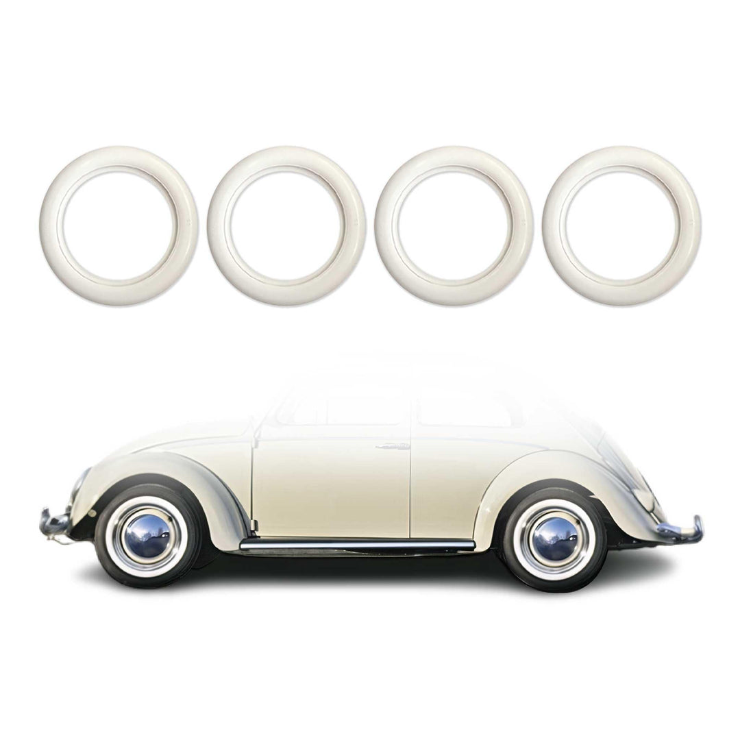 OMAC 4X 13 Weisswandringe Weiss Weisswandreifen Echt Gummi Auto Tuning Weiss 13", Weiss 13"