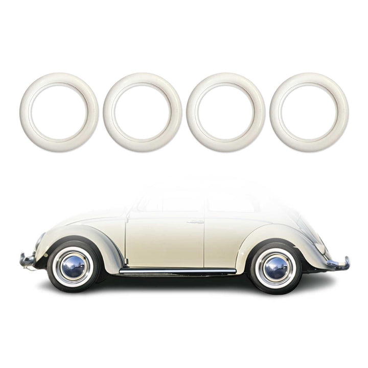 OMAC 4X 13 Weisswandringe Weiss Weisswandreifen Echt Gummi Auto Tuning Weiss 13", Weiss 13"