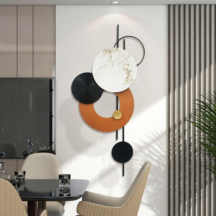 GERHWASH Wanddeko Moderne Wanddeko Wohnzimmer Wand Deko Metall 3D Wandbilder Gross Wanddekoration Ru
