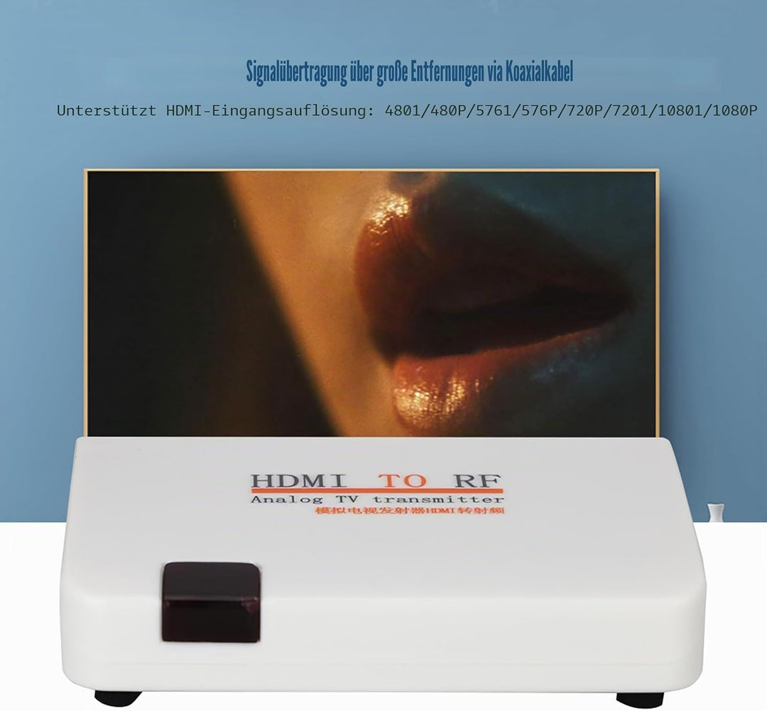 HDMI-HF-Modulator HDMI-zu-HF-Koaxialkonverter Koax-Adapter 1080P-Analog-TV-Sender für DVD-Spielkonso