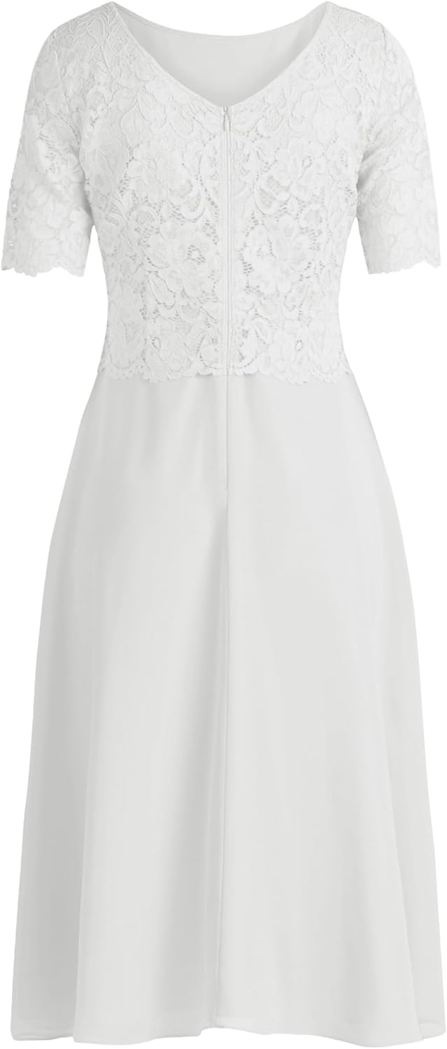 Vera Mont Damen 0113/4825 Kleid 40 Offwhite, 40 Offwhite