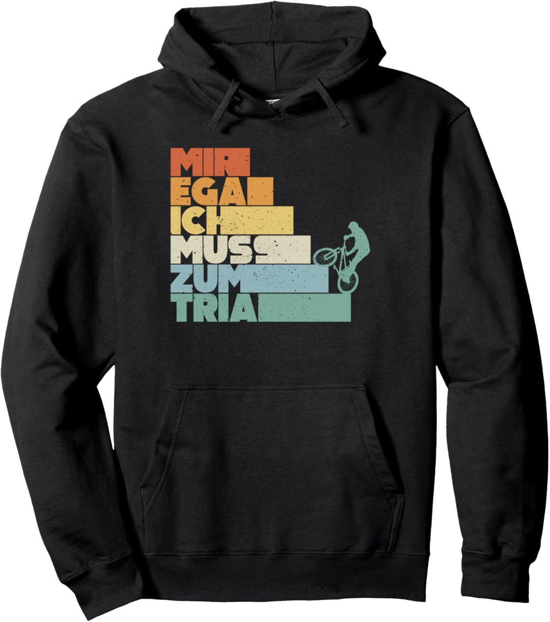 Mir Egal Ich Muss Zum Trial Mountainbike MTB Vintage Pullover Hoodie