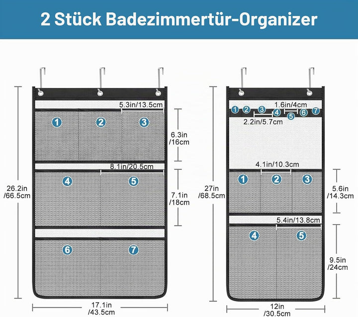 EEEKit Hängende Badezimmer Organizer, 2 Stück Dusche Organizer, Schnelltrocknende Türorganizer Hänge