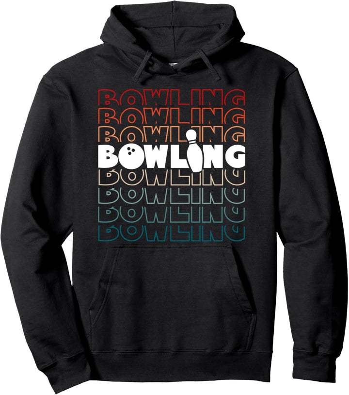 Design mit Bowlingkugel und Pin Retro Bowling Pullover Hoodie