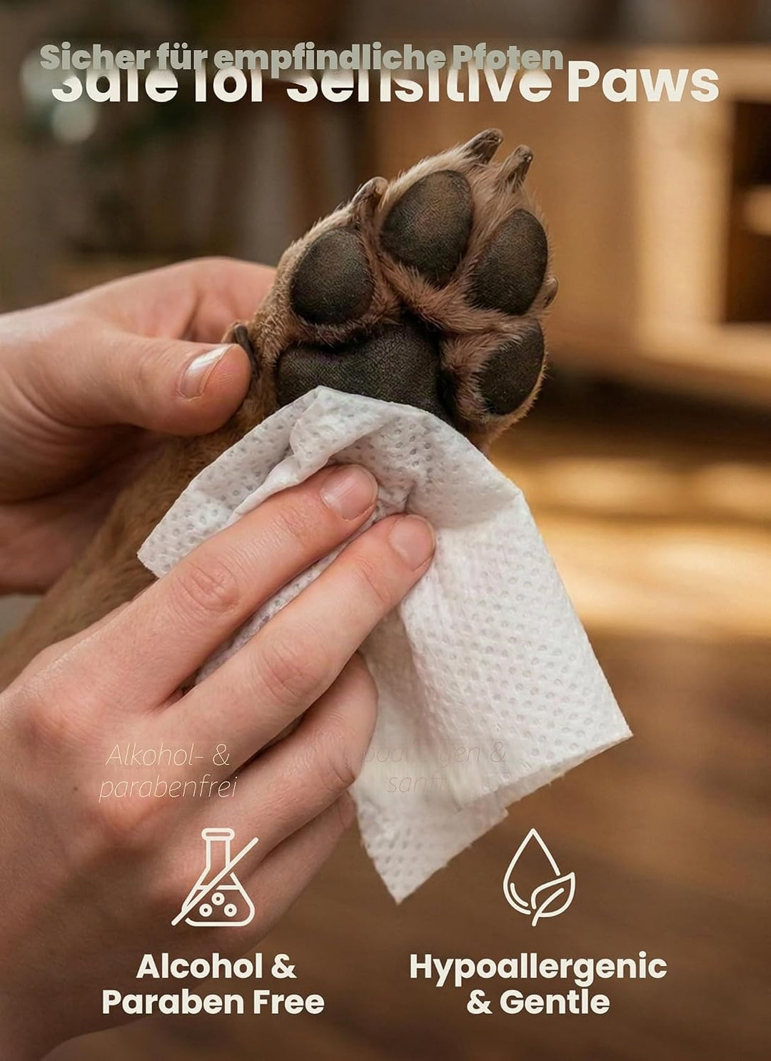 Pogi's Pflegetücher - 400 desodorierende Abwischtücher für Hunde – extragross, biologisch abbaubar,