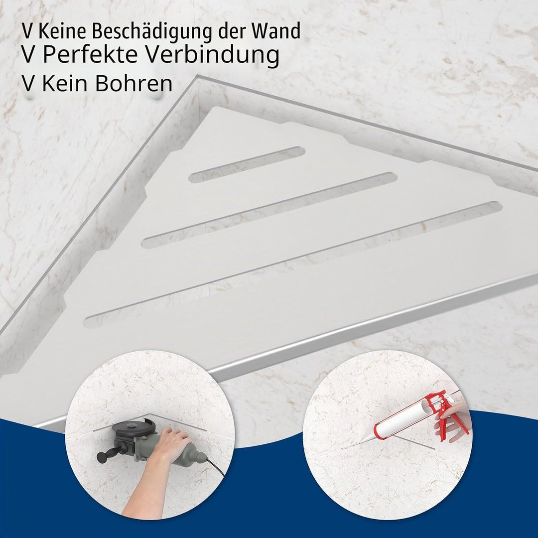 Eckregal, Duschablage Ohne Bohren, 2 Stück Duschablage Ecke 35 X 25 cm, Verdickter Duschregal Ecke a