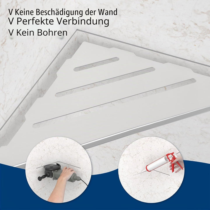 Eckregal, Duschablage Ohne Bohren, 2 Stück Duschablage Ecke 35 X 25 cm, Verdickter Duschregal Ecke a