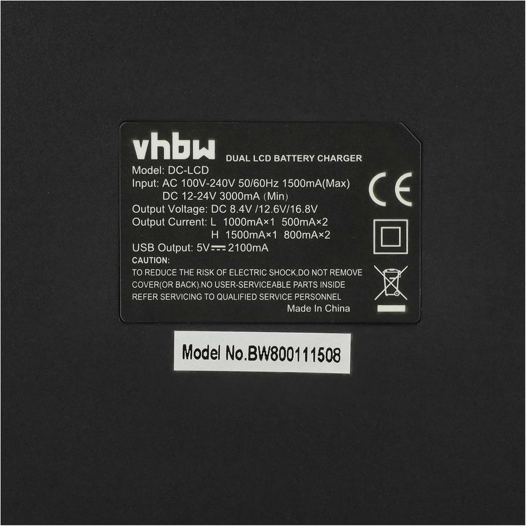 vhbw Dual Ladegerät kompatibel mit Sony HXR-NX30E, HXR-NX70, HXR-NX70E, NEX-VG10, NEX-VG10E, NEX-VG3