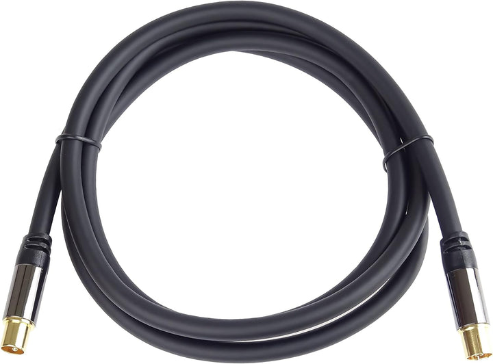 PremiumCord HQ-Verbindungskabel der TV-Antenne, M/F, 75 Ohm (135 dB), 4X geschirmt, Metallverbinder,