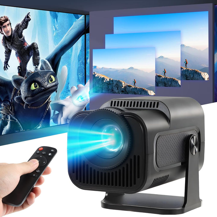 Mini Beamer, HY320 Mini Beamer 4k 200 ANSI Smart Projector mit Android 11, Tragbarer Beamer Outdoor,