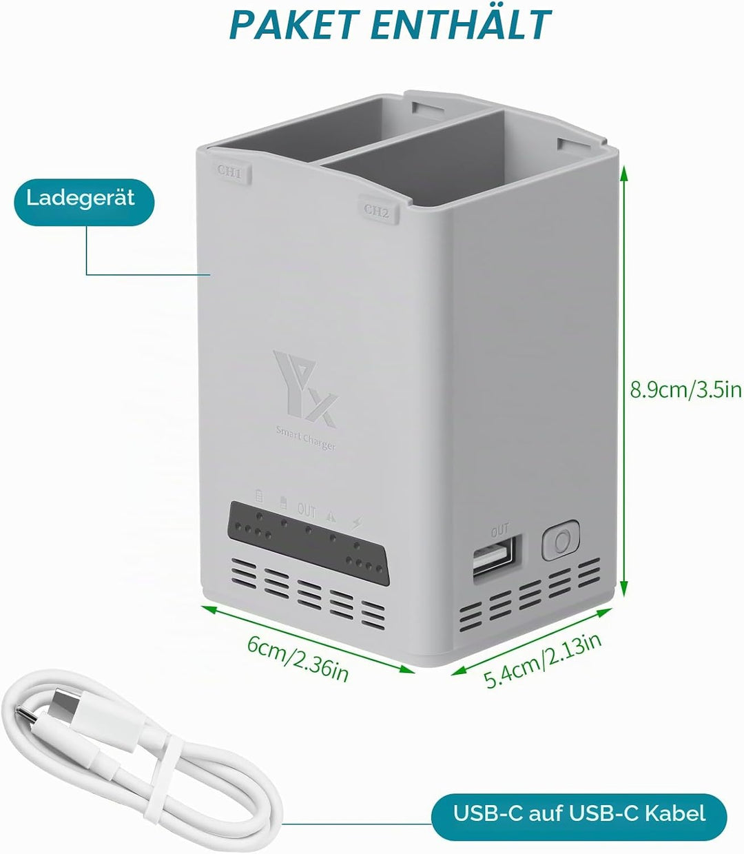 65W Akku Ladegerät für DJI Lito 1 X1,Fast Zwei-Wege Ladestation | Charger Hub,Charging Zwei Batterie