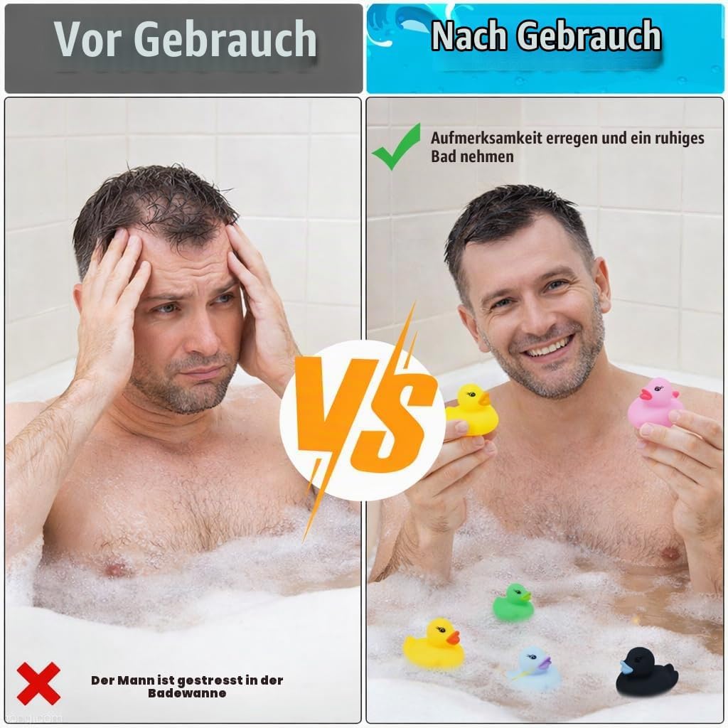 48 Stück Quietscheente, Bunt Gummiente, Klein Badeenten, Badespielzeug für Kinder, Quietschente, Rub