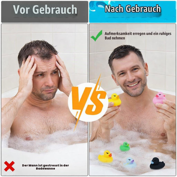 48 Stück Quietscheente, Bunt Gummiente, Klein Badeenten, Badespielzeug für Kinder, Quietschente, Rub