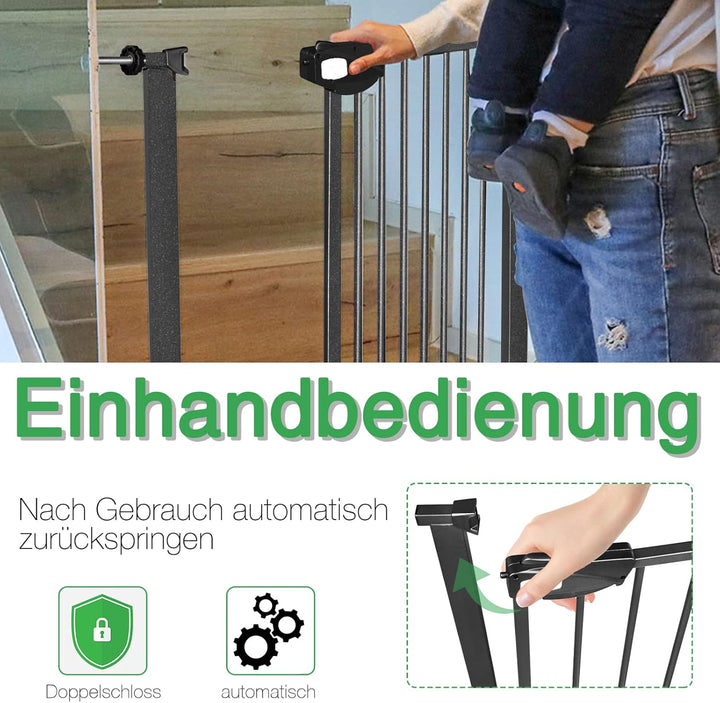 Froadp Türschutzgitter Baby Treppengitter Kindergitter ohne Bohren 95-105cm Türgitter Treppen Beidse
