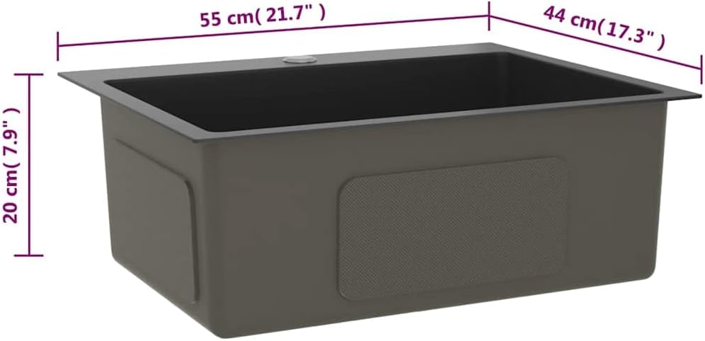 vidaXL Handgemachte Einbauspüle mit Hahnloch Wasserabfluss in X-Form Edelstahlspüle Küchenspüle Spül