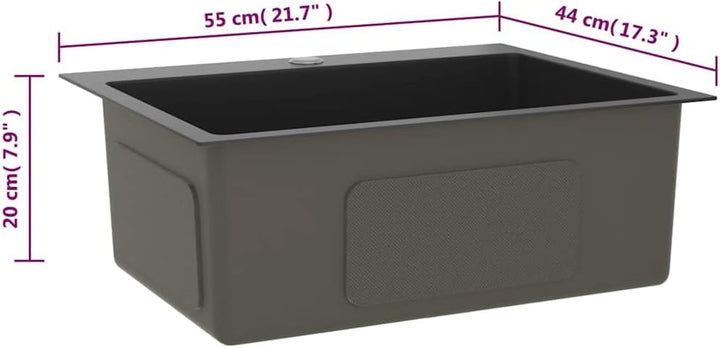 vidaXL Handgemachte Einbauspüle mit Hahnloch Wasserabfluss in X-Form Edelstahlspüle Küchenspüle Spül