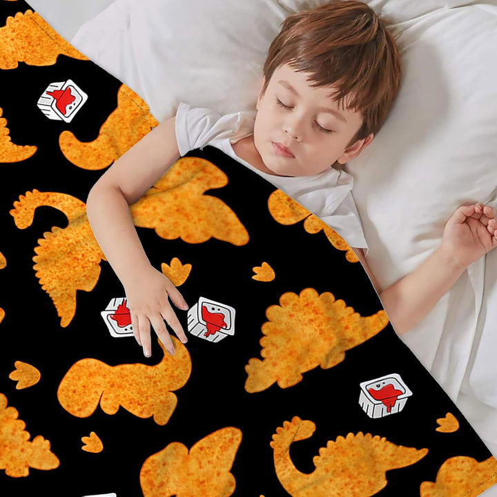 Chicken Nugget Decke für Kinder Jungen Lustig Dino Nugget werfen Decke Sachen Plüsch Bettwäsche Lust