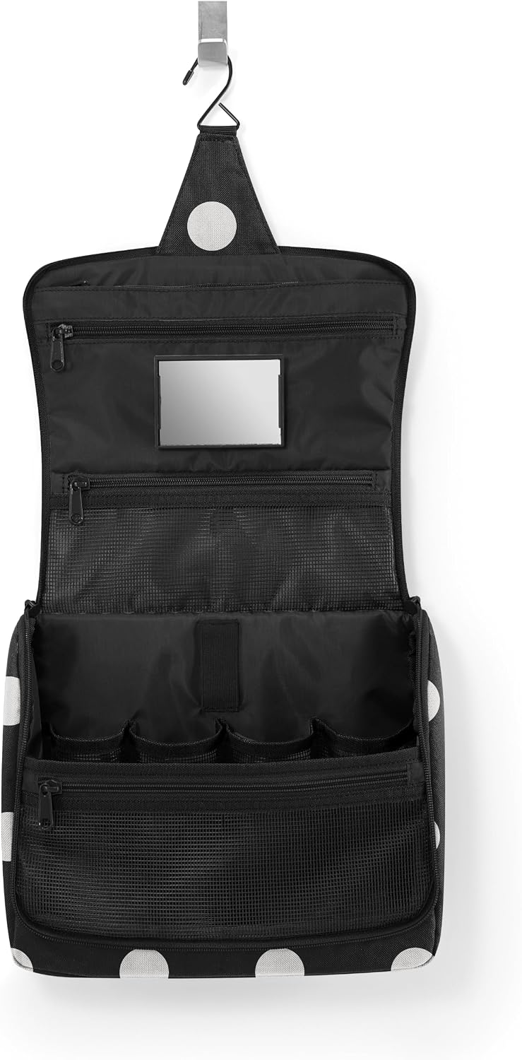 reisenthel toiletbag XL dots White - praktischer Kulturbeutel mit Haken, wasserabweisendes Material,