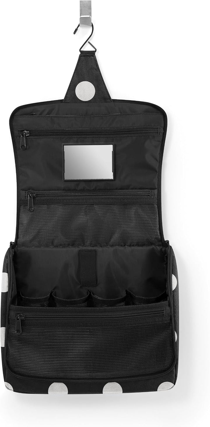 reisenthel toiletbag XL dots White - praktischer Kulturbeutel mit Haken, wasserabweisendes Material,