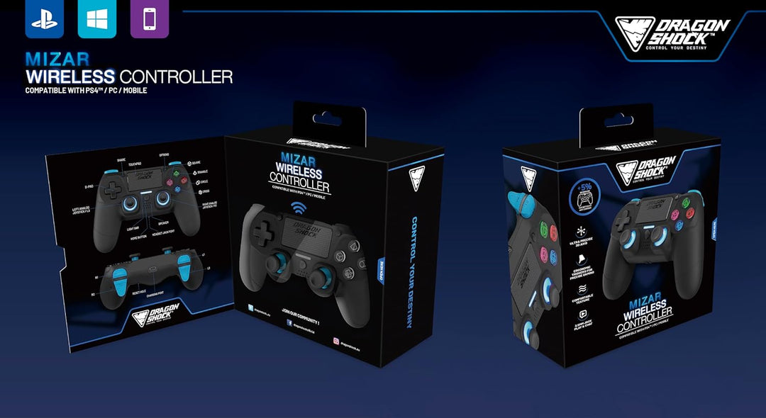 DragonShock - Mizar kabelloser Bluetooth-Controller für PS4, PC und Mobile