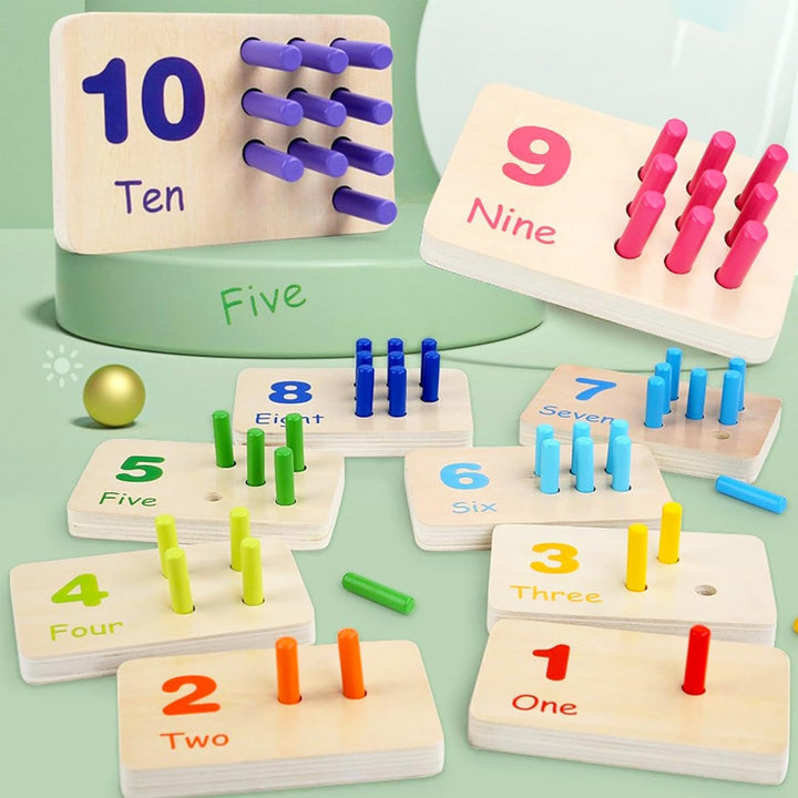 Montessori Spielzeug, Verschiedene Zahlen und Farben, Kinderspielzeug mit Aufbewahrungsbox, Geschenk