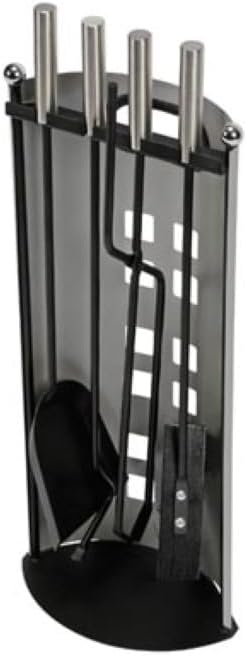 Velleman - BB50112 Kaminbesteck 58x22x14cm 5teilig Silber Kamingarnitur Kaminzubehör Ofen 177255