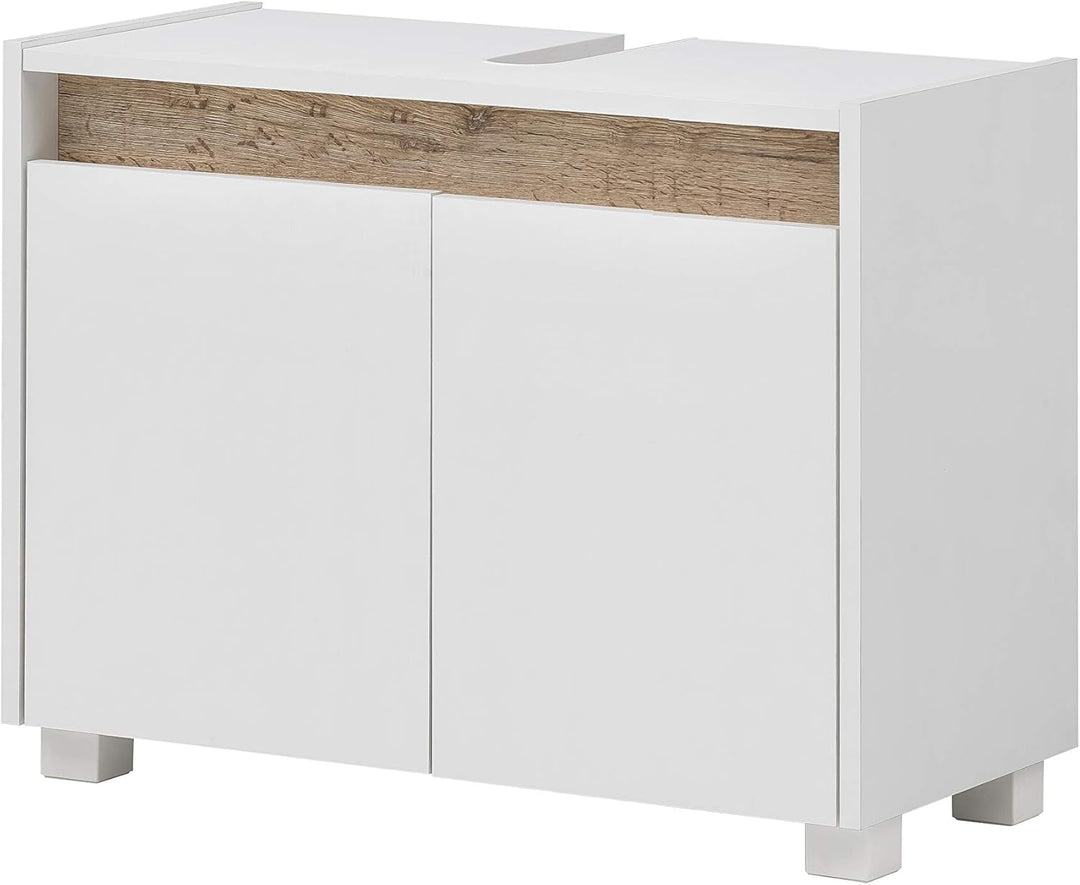 Schildmeyer Waschbeckenunterschrank 148463 Cosmo, 80 x 54,5 x 33 cm (BxHxT), weiss Breit Weiss, Brei