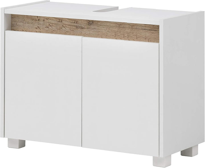 Schildmeyer Waschbeckenunterschrank 148463 Cosmo, 80 x 54,5 x 33 cm (BxHxT), weiss Breit Weiss, Brei