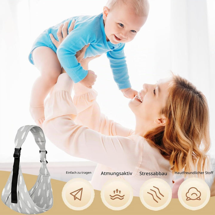 LUKIUP Tragetuch Neugeboren, Verstellbare Hüfttrage, Babytrage Seitlich, Ergonomische Tragetuch Neug