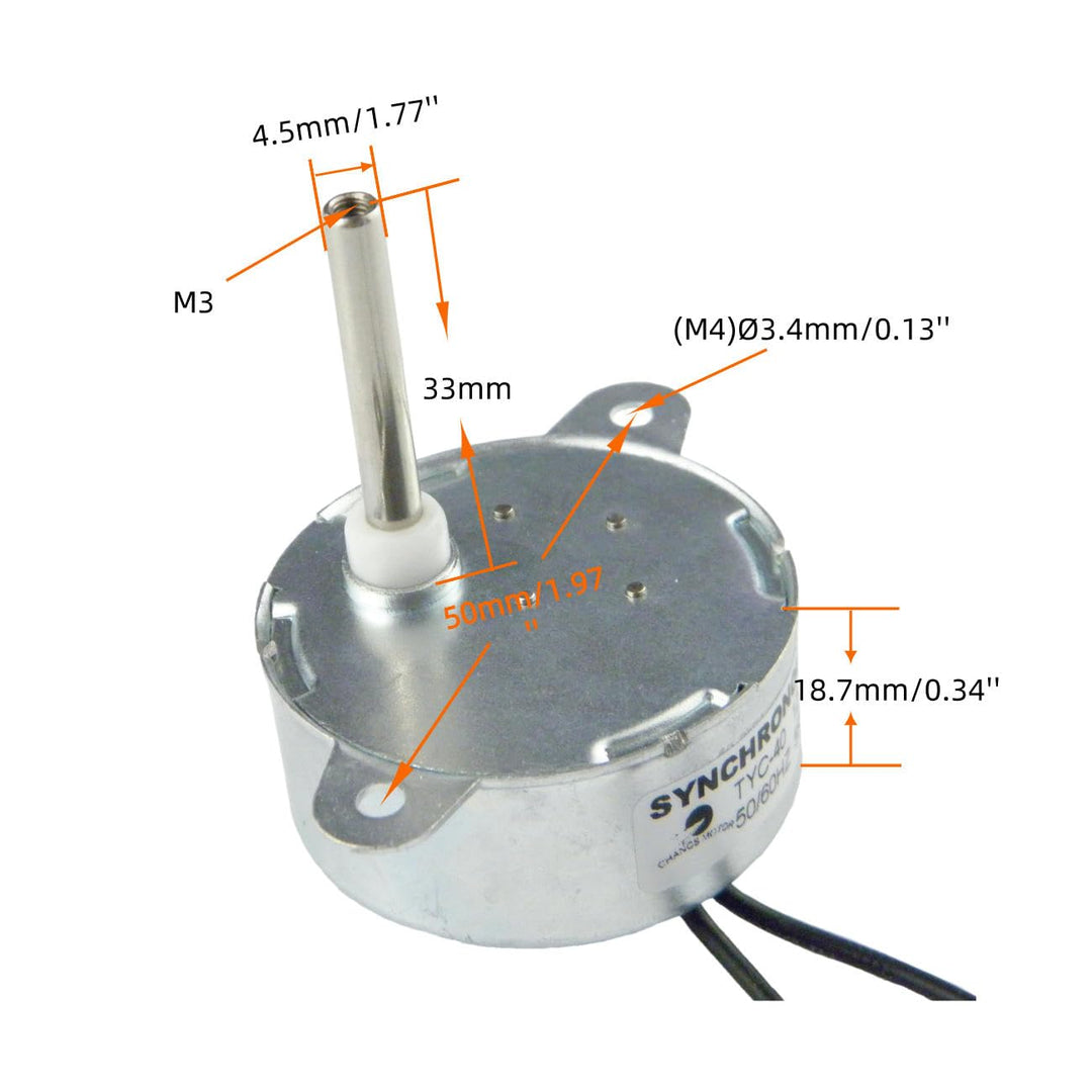 CHANCS TYC-40 12V DC 5RPM Welle 33mm mit DC Stromadapter Eingang 110V/240V Ausgang DC 12V Elektromot