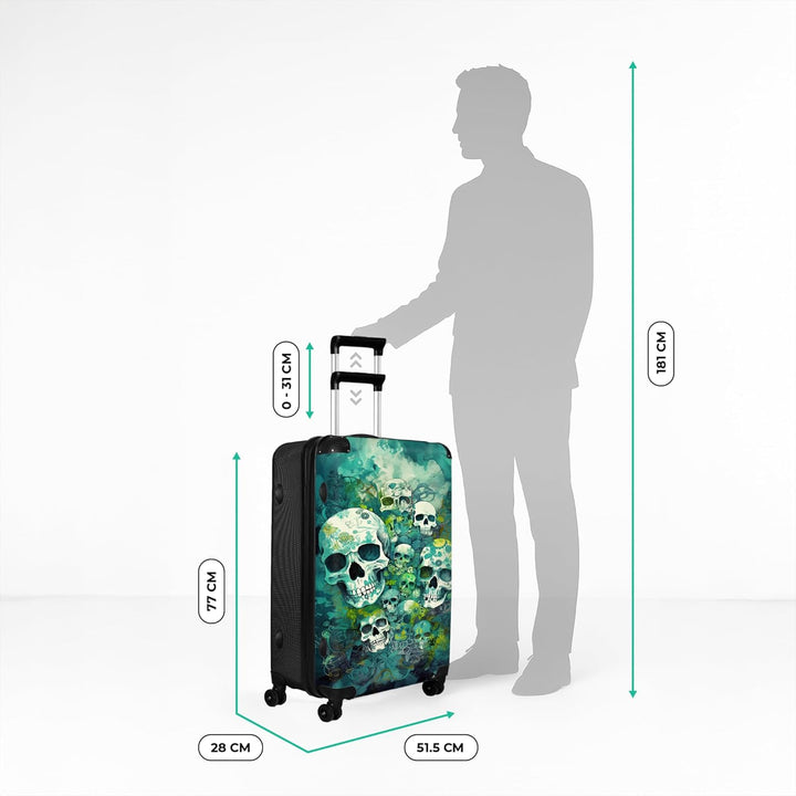 NoBoringSuitcases.com® Koffer XL Gross 77x51.5x28 cm Reisekoffer mit 4 Rollen Leicht Trolley Hartsch