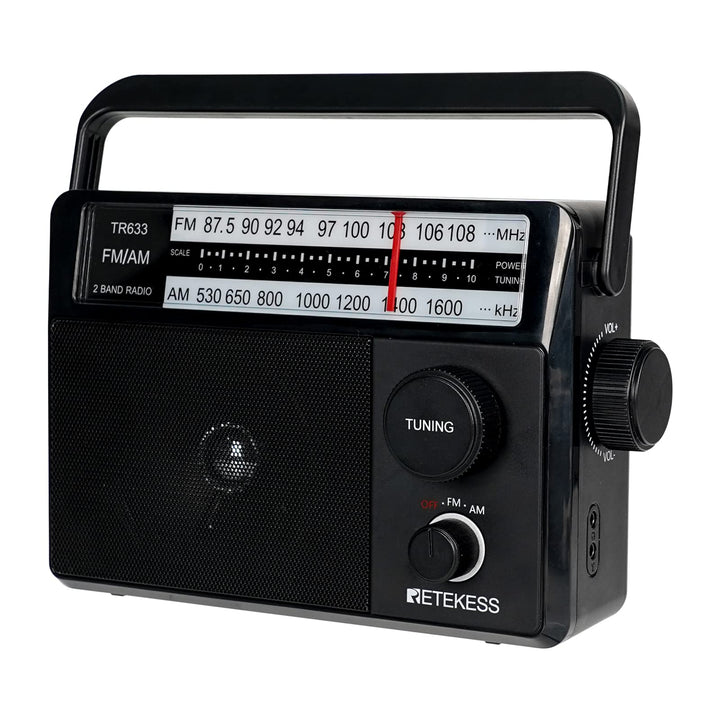 Retekess TR633 Tragbares Radio, AM FM -Radio -Netze und Batterie, Transistor, Kopfhörerbuchse, gross
