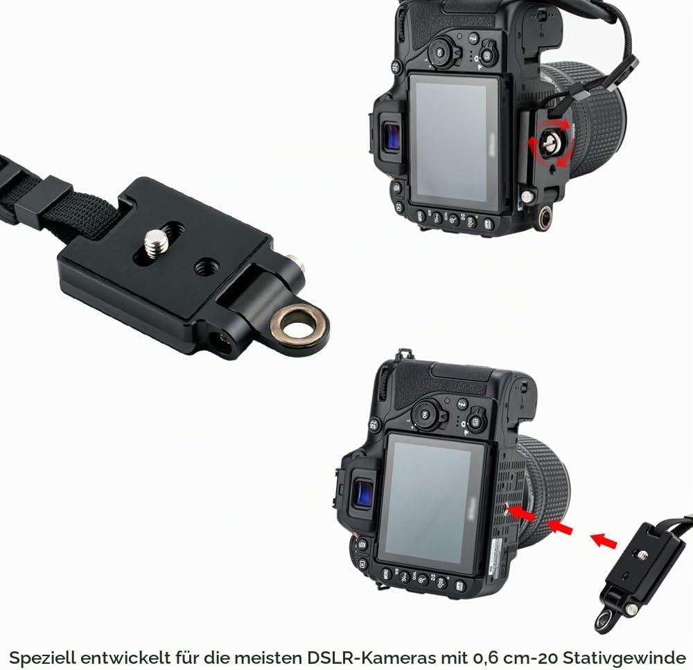JJC Handschlaufe für DSLR Kamera Canon Nikon Olympus Sony Panasonic Pentax(mit Arca Swiss Type Plate