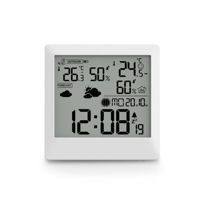 Wetterstation "Palawan", mit Aussensensor, Funk, Wecker, Thermo/Hygro, Weiss