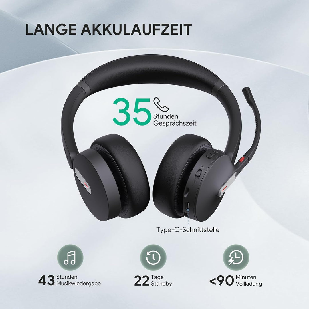Yealink BH70 Mono Bluetooth Headset mit Mikrofon für Homeoffice, Microsoft Teams Zertifiziertes Blue