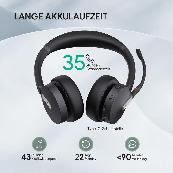 Yealink BH70 Mono Bluetooth Headset mit Mikrofon für Homeoffice, Microsoft Teams Zertifiziertes Blue