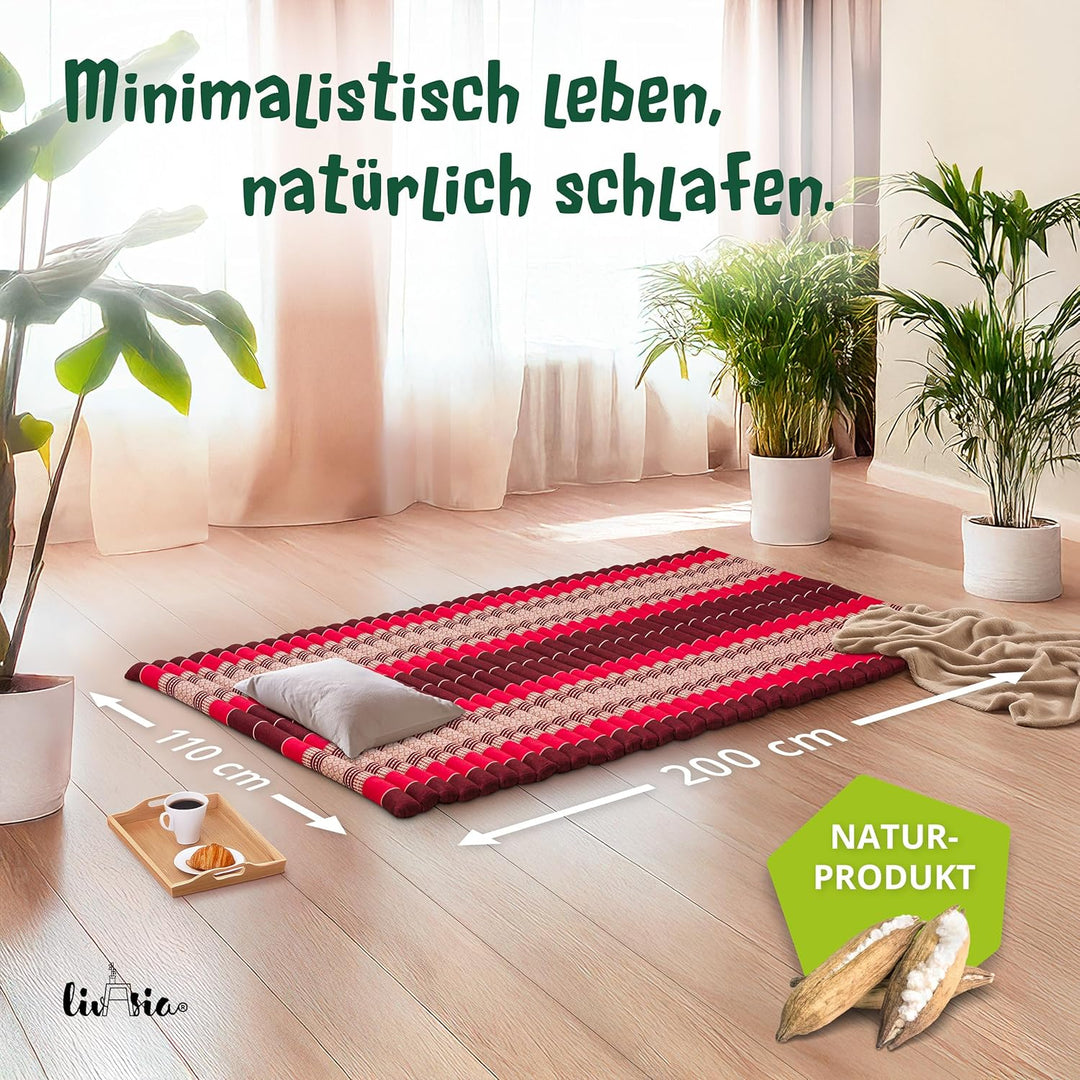 livasia Rollmatte Rollmatratze L-200x110x4,5cm, Gästebett Gästematratze 1 Person, Reisebett Kofferra