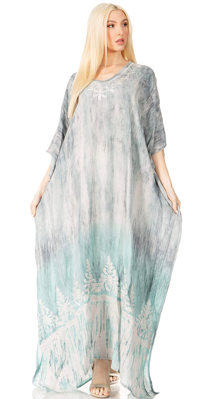 Sakkas Tacy Frauen Casual Boho Sommer Maxikleid Kaftan Kaftan Vertuschung LougeWear Einheitsgrösse 1