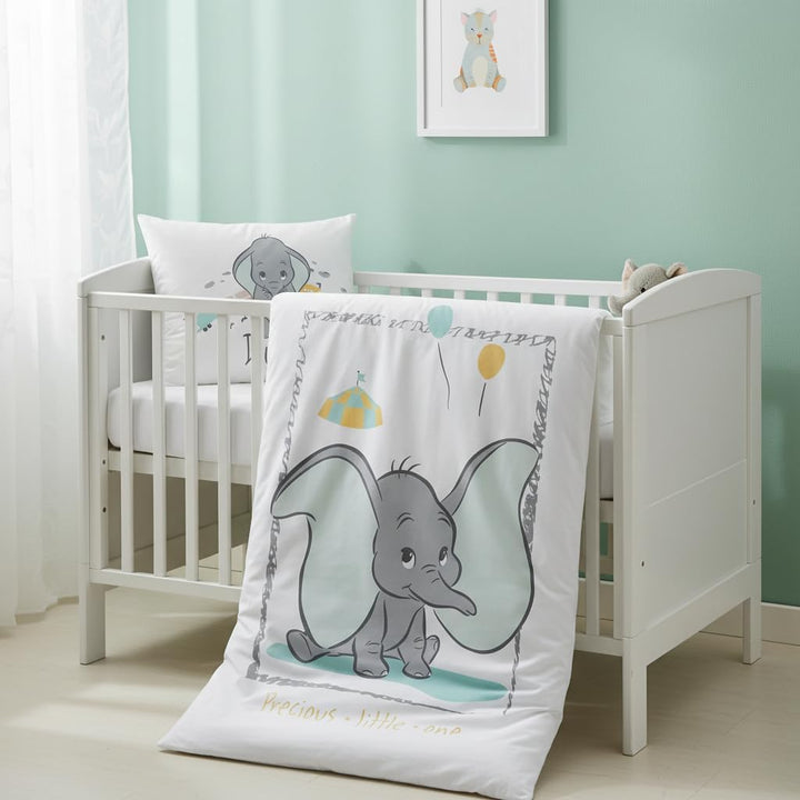 Carbotex Babybettwäsche Wendebettwäsche Disney Dumbo 100x135 cm + 40x60 cm 100% Baumwolle in Grün