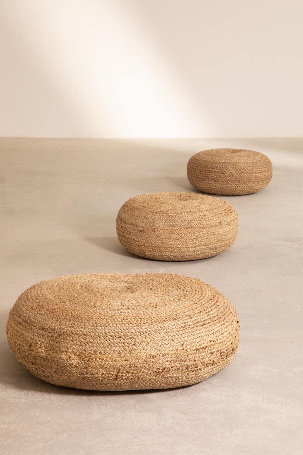 SKLUM Rundes Sitzkissen aus Jute Pilew Ø50 cm, Ø50 Cm