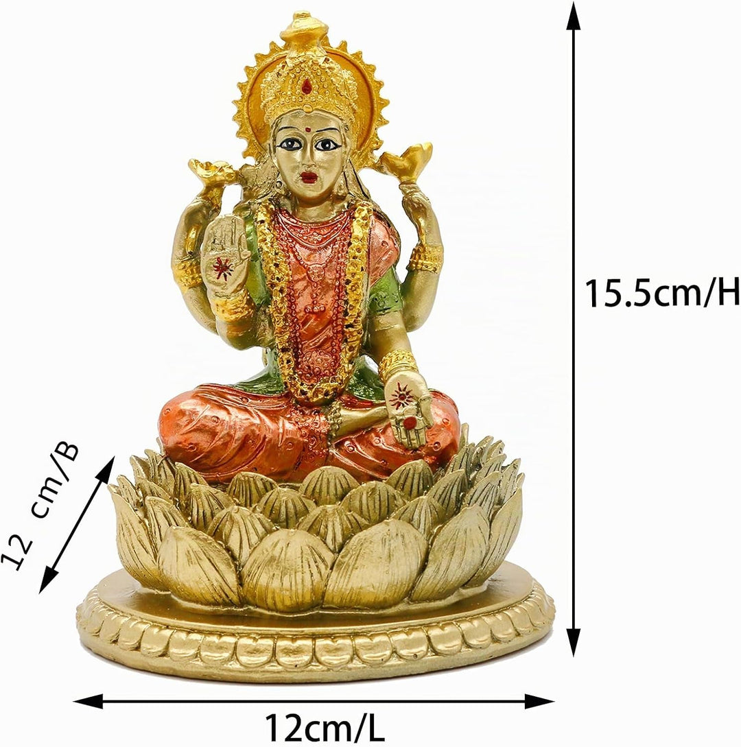 Hindu-Göttin Laxmi Lotus-Skulptur - Indischer Gott Lord Lakshmi Puja Statue - Indien Murti Idol Figu