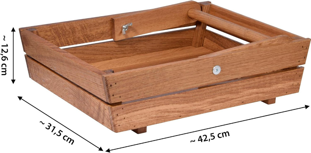 dobar® green label 29025FSCe Premium Erntekorb | Gartenkorb Eichenholz Massiv | Design Obstkorb | Pi