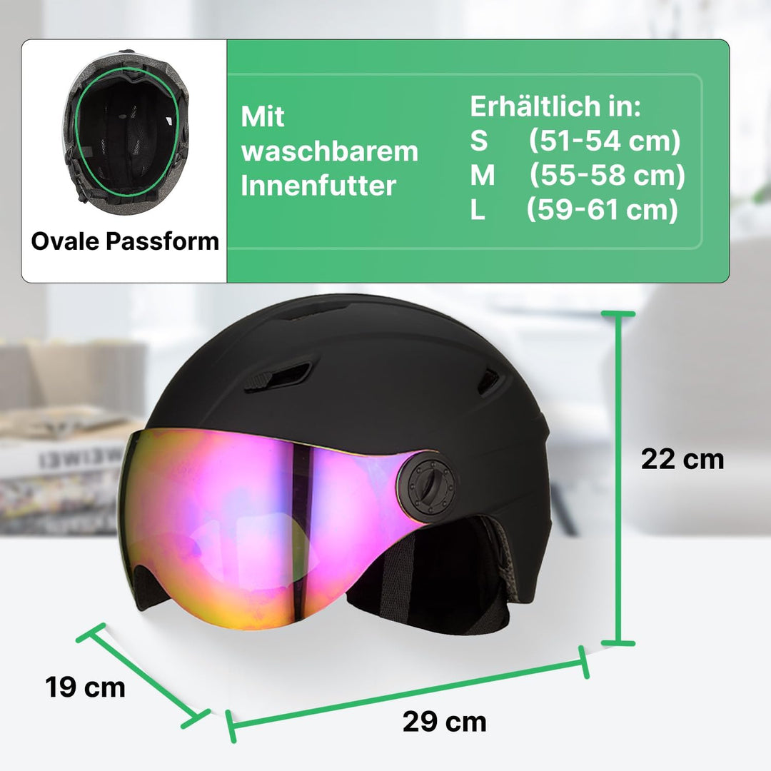 GOOFF Speed Skihelm mit Visier - Helm mit Belüftung und Schutz – Leichtgewicht und Renn-Design – int