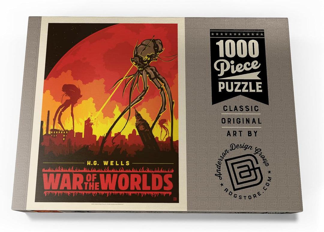 Krieg der Welten: H.G. Wells, Vintage Poster - Premium 1000 Teile Puzzle - MyPuzzle Sonderkollektion
