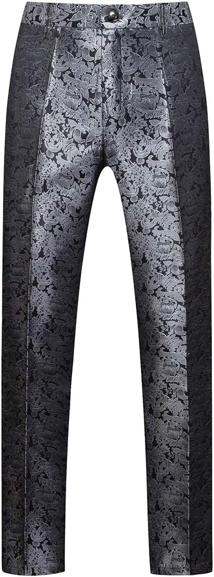 Sliktaa Anzug Herren 3-Teillig mit Schalkragen Muster Hochzeit Formell Business Smoking Jacke Weste