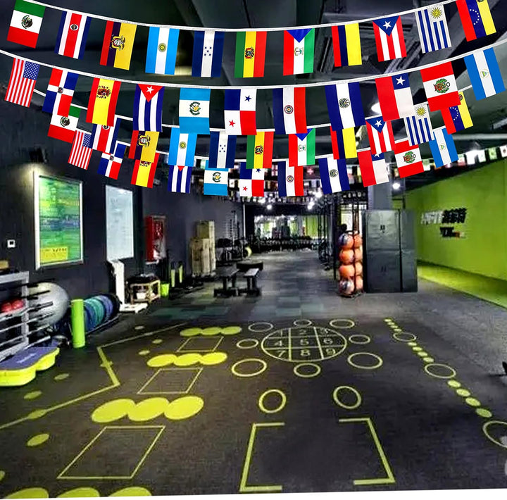 LoveVC 2 Set 22 Länder spanische Sprachflaggen Banner String für Klassenzimmer Lateinamerikanische L