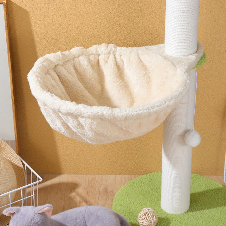 Flauschiges Katzennestbett Ersatz für Katzenkratzbaum – Hängbare Katzenhängematte mit Stahlring (Bei