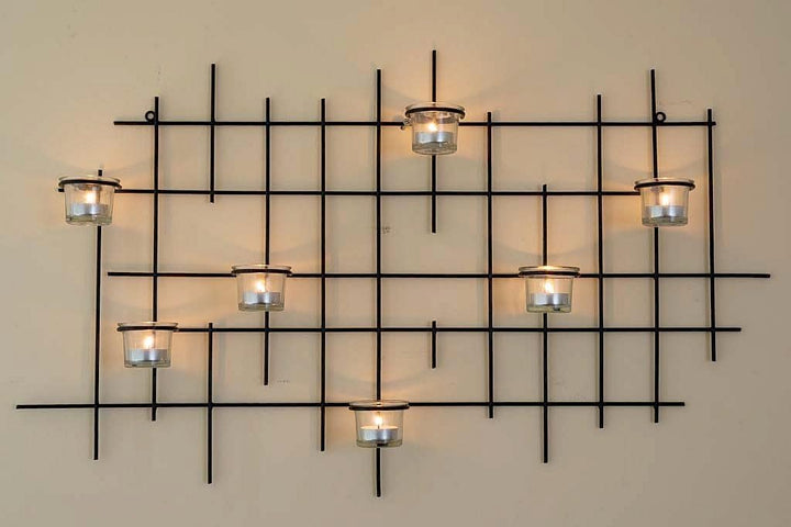 Wandteelichthalter 7XXL Wandkerzenhalter Metall 83 cm Teelichthalter Kerzenhalter