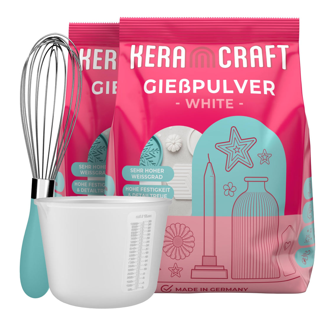 Keracraft Giesspulver weiss 2x4,5kg - Reliefgiesspulver weiss für kreative Projekte 4,5KG (2er Pack)