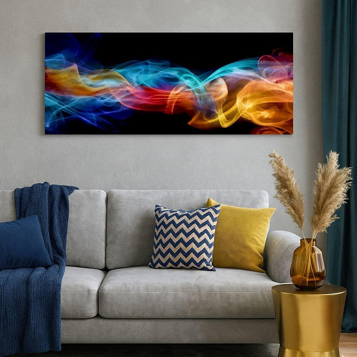 Wandbilder Dekoration Wohnzimmer Abstrakt luft bunt figur Panorama Bilder auf Leinwand 120x50cm Lein